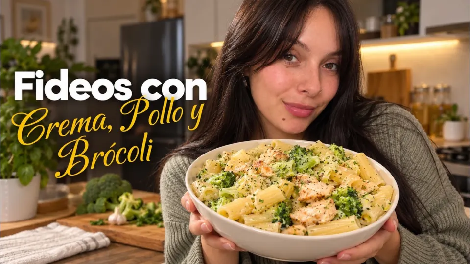 Cómo Hacer Fideos con Crema y Brócoli: con pollo y listos antes de que hierva el agua