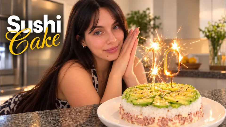 Torta de Sushi Casera (Sushi Cake): con atún, palta y arroz de sushi sin rollos