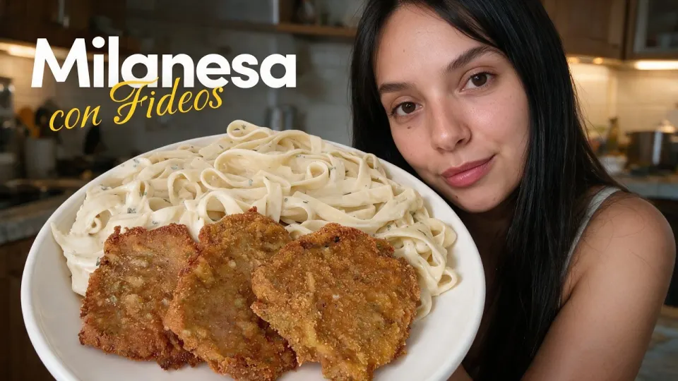 Milanesa con Fideos: el clásico argentino con salsa cremosa de hongos que la hace diferente